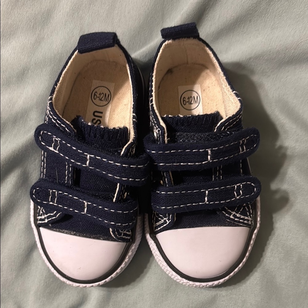 Navy Blue Kids Shoes with Velcro Straps
